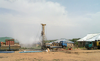 GSD-III drilling rig at construction site in Guinea