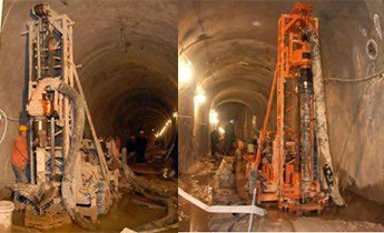 Drilling rig in  construction site of Beijing subway tunnel