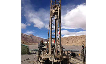 Drilling rig construction in Ali Plateau, Tibet
