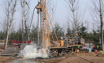 Drilling rig in construction site in Shandong Province